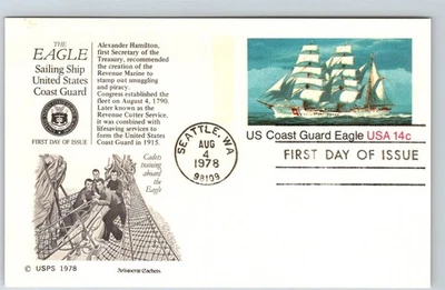 S06-3839, U.S. COAST GUARD EAGLE, POSTAL CARD, ARISTOCRAT CACHETS FDC - Image 1 of 2
