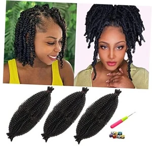 10 Inch Braiding Hair Marley Hair for Faux Locs Crochet 10 Inch(Pack of 3) 1B# - Picture 1 of 7