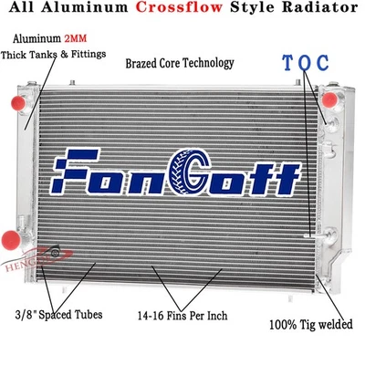 4 Row Aluminum Radiator For 1976-1992 1990 Jaguar XJS XJ12 5.3L V12 MT - Image 1 of 4