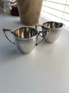 Oneida Paul Revere Creamer 14906 Sugar Bowl 14905 Set Silver Plate Etched Floral - Picture 1 of 19