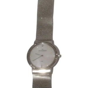 Skagen Women 644LSS1 MOP Dial Pave Bezel Mesh Band 32mm Quartz Watch - Picture 1 of 13