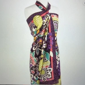 Vera Bradley Sarong Wrap Dress Plum Crazy Purple Floral NWT Wrap Dress Skirt - Picture 1 of 2