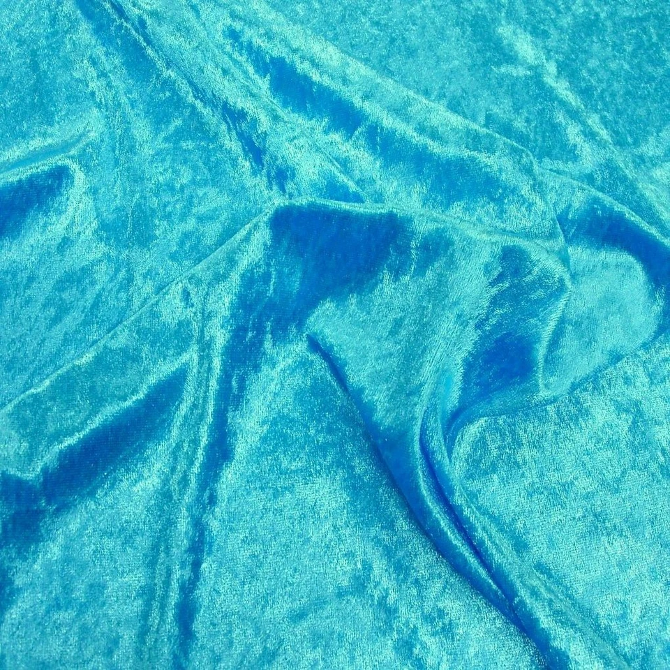 Aqua Pannesamt Samt Deko-Stoff Vorhang Meterware festliche Anlässe Türkis - Bild 1 von 1