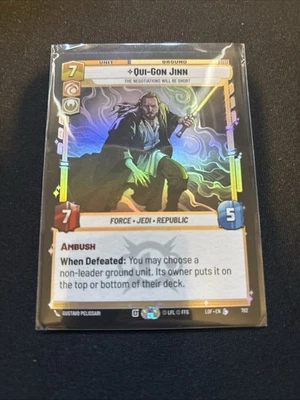 Qui Gon Jinn ‘The Negotiations Will Be Short’ SWU Foil Legendary 702 - Image 1 of 4