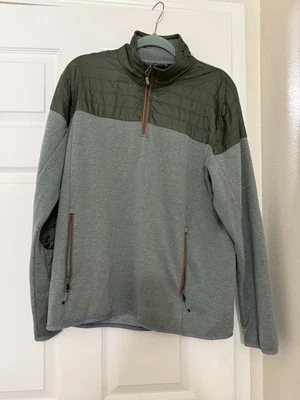 Orvis Cuarto Cremallera Tirador Verde/Gris Con Acentos Naranja Foto 1 de 4