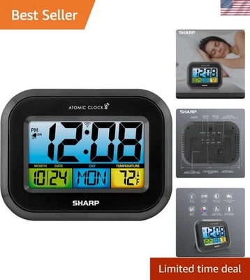 Digital Alarm Clock with LCD Display – Always-On Backlight, Adjustable Bright... - Image 1 of 4