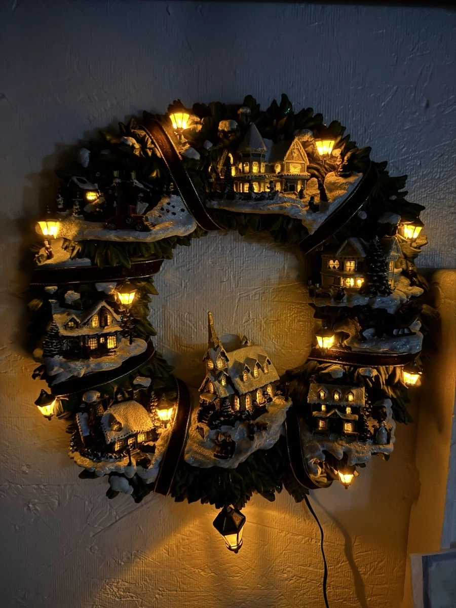 thomas kinkade christmas village wreath products for sale | eBay