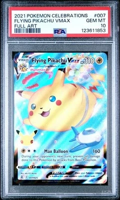 PSA 10 Pokemon 2021 Flying Pikachu VMAX 007 Celebrations 25th Sword & Shield - Image 1 of 2