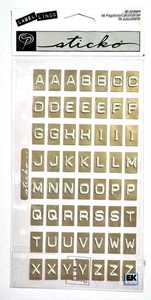 Gold ABC Letters Alpha Sticko Stickers Scrapbooking Card Making Embellishment - Picture 1 of 1