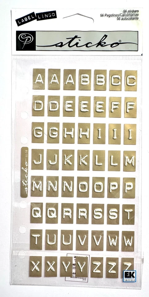 Gold ABC Letters Alpha Sticko Stickers Scrapbooking Card Making Embellishment - Image 1 of 1
