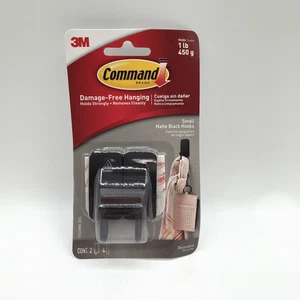 Command kleine mattschwarze Haken hält 1 Pfund 1 Packung - Bild 1 von 4