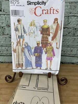 Simplicity Costumes Angel Mary Joseph King Wisemen Shepherd Uncut Pattern 8275 - Image 1 of 4