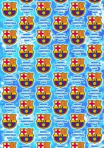 Envoltura de regalo de Navidad personalizada BARCELONA FC - Papel de envolver FC Barcelona - Imagen 1 de 1