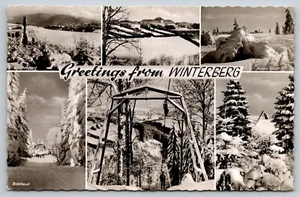 Postal RPPC Alemania Saludos desde Winterberg multi vista c1962 38D - Imagen 1 de 2