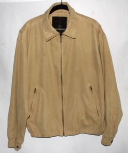 Vintage wetterfeste Jacke Herren Medium hellbraun Kunstleder durchgehender Reißverschluss Bomber - Bild 1 von 10