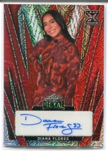 2024 LEAF METAL WOMEN OF SPORT XRC DIANA FLORES RED MOJO AUTO AUTOGRAPH 1/1 - Bild 1 von 2