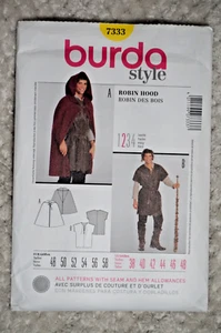 BURDA 7333 "Robin Hood" Costume Pattern MENS 38-48 Uncut - Picture 1 of 2