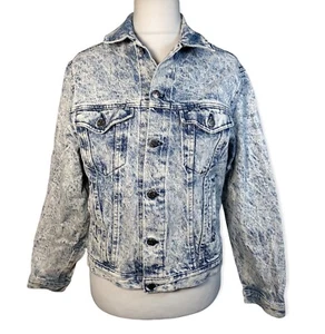 Vintage Acid Wash Denim Jacket Size Medium Bristol Blues Stonewash Cotton - Picture 1 of 12