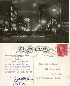 DENVER CO 15ª CALLE 1913 POSTAL ANTIGUA - Imagen 1 de 1