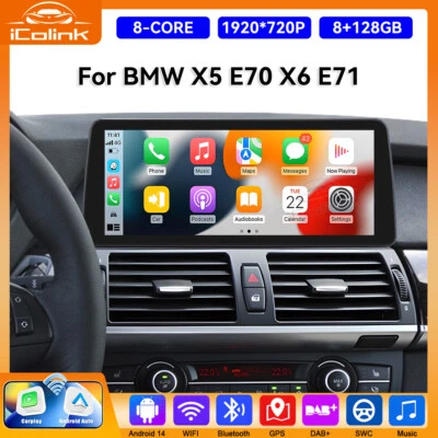 12.3" Android Autoradio GPS Navi CarPlay Bluetooth Für BMW X5 E70 X6 E71 CCC CIC - Bild 1 von 4
