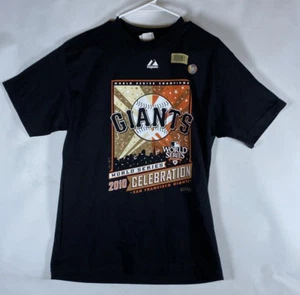 NWT San Francisco Giants 2010 World Series Celebration M Majestic Black T shirt - Picture 1 of 7