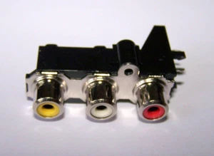 1 pc A/V RCA sockets; Vertical PCB Mount. - Picture 1 of 3