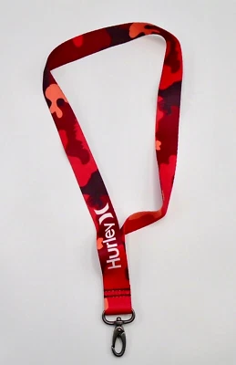 Hurley Graphic Lanyard ID Holder Spell Out Logo Red/Fahrenheit - image 1 of 3