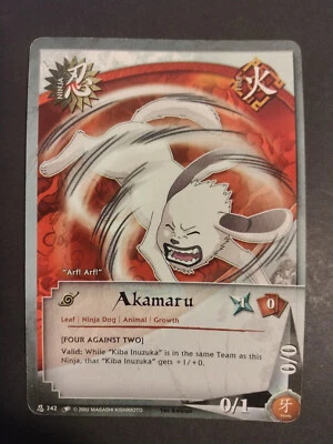 Naruto CCG Akamaru 242 Quest for Power Common HP English 1st Ed HEAVILY PLAYD - Image 1 of 3
