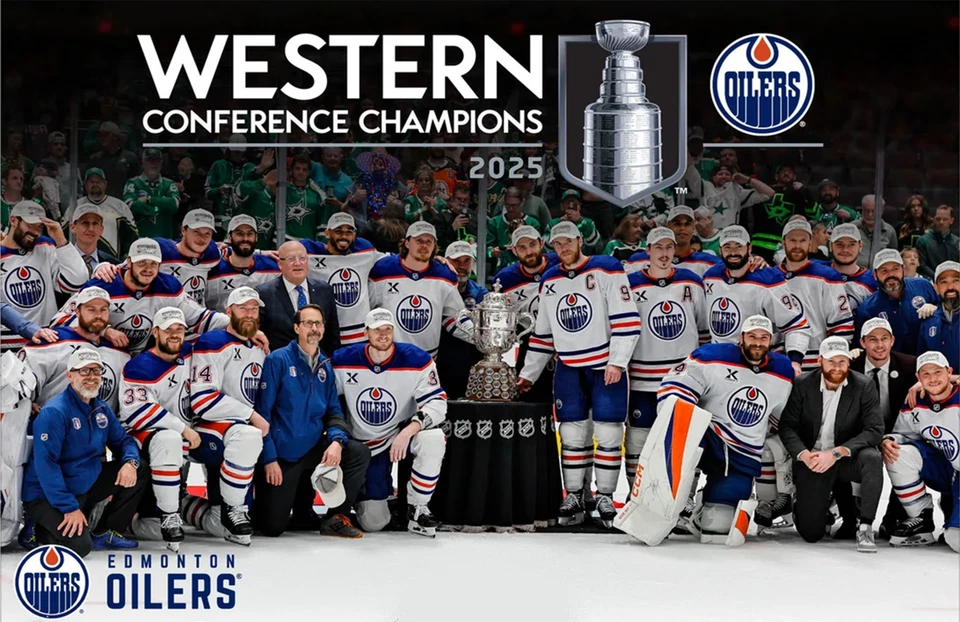 Edmonton Oilers 2025 Western Conference Champions Poster 11 x 17 Oilers Champs 3 - Image 1 of 1