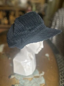 RARO De Colección Años 70 Negro Pana Patchwork Cabbie Newsboy Gorra Sombrero Hecho en Italia M - Imagen 1 de 9
