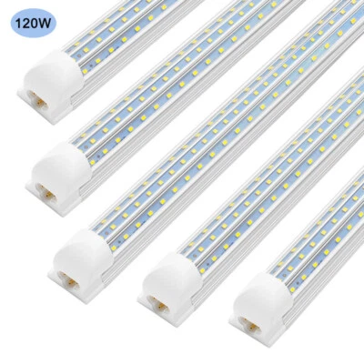 T8 8FT LED Tube Light Bulb 120W LED Shop Light Fixture 8 FT D-shaped 5500K 6500K - Image 1 of 4