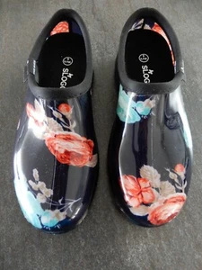 New Sloggers Garden Outfitters Waterproof Navy Floral Shoes Size 6 - Picture 1 of 7