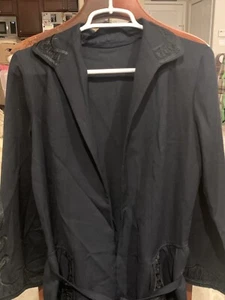 Reproduction 1920's Black Wool Drop waist dress - Picture 1 of 9