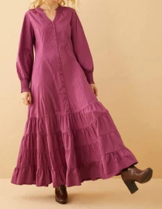 Bohera Pearl Lou Fit & Flair Maxikleid Damen S Neu mit Etikett Stretch Baumwolle Langarm - Bild 1 von 17