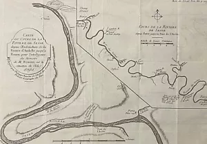 Paris Rouen Andelle Course of The Rviere Seine Per Buache Philippe (1700-1773) - Picture 1 of 11