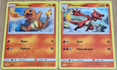 2er Set Glumanda/Glutexo # 7+8/68 Verborgenes Schicksal 2019 Pokemon DE Mint - Bild 1 von 4