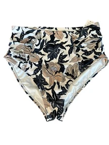 Old Navy Size S Beige Blue and Tan High Rise Bikini Bottom - New - Picture 1 of 7