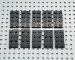 LEGO® 10x Platte Bauplatte 2x4 flach 3020 schwarz - Bild 1 von 1