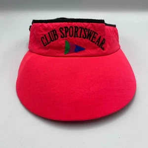 Vtg Club Sportswear Adjustable Visor Hat Cap Red - Picture 1 of 5