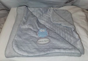 Blankets & Beyond Gray Owl Minky Dot Baby Blanket Plush Soft - Picture 1 of 12
