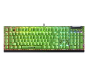 Razer BlackWidow V4 X Gaming Keyboard Minecraft Edition Wired USB Green PRE - Picture 1 of 10