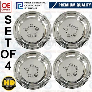 Copricerchi 15" CROMO LOOK CAMPER FURGONE COPRIMOZZO STILE CAMPER AMERICANO X 4 NUOVI - Foto 1 di 2