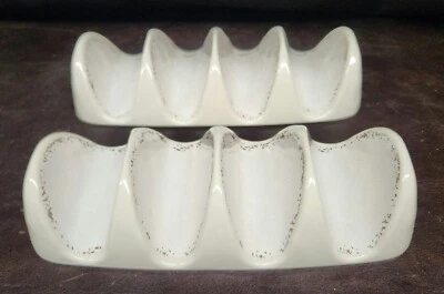 (2) Soporte para tacos de melamina Tommy Bahama blanco roto con grieta, COMO NUEVO Foto 1 de 4