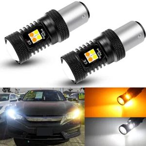 Switchback LED Front Turn Signal Light Bulbs for Honda Accord Civic CR-V Odyssey - Picture 1 of 12