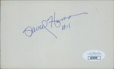 David Humm Oakland Raiders Signed 3x5 Index Card JSA Authenticated - Image 1 of 2