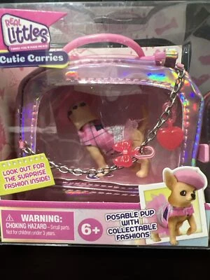 Real Littles Cutie Carries Chihuahua Posable Cachorro con Portador, Correa y Sorpresa Foto 1 de 2