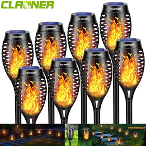 Solarleuchte LED Garten Beleuchtung Solar Licht Lampe Fackel Leuchte Flamme DE - Bild 1 von 32
