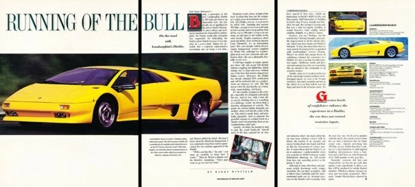 1991 Lamborghini Diablo 1992 Original Review Report Print Car Article D217 - Image 1 of 1