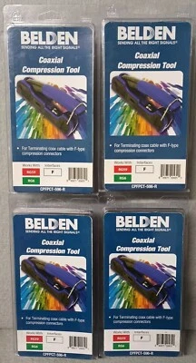 Herramienta de compresión coaxial Belden 4 para conectores F RG59 o RG6 CPFPCT-596-R Foto 1 de 3