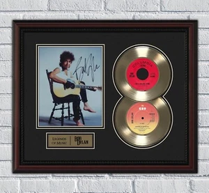 Bob Dylan 2 Framed Gold or Platinum 45 Record w/ Reproduction Signatures - Picture 1 of 4